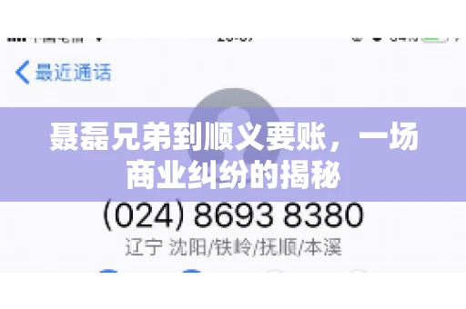 聂磊兄弟到顺义要账，一场商业纠纷的揭秘