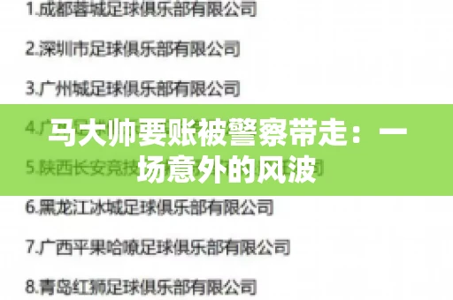 马大帅要账被警察带走：一场意外的风波