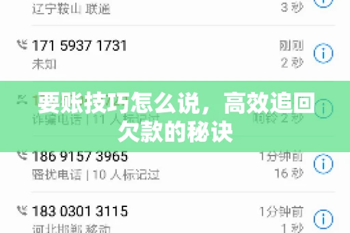要账技巧怎么说，高效追回欠款的秘诀