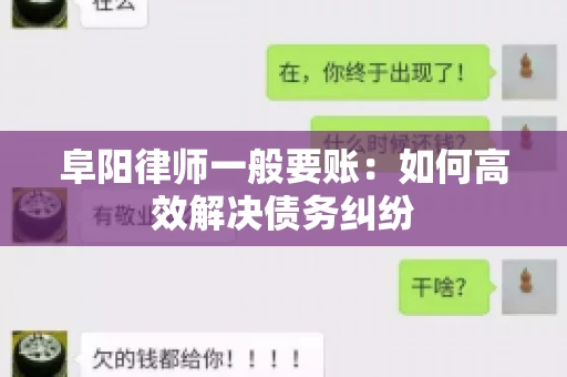 阜阳律师一般要账：如何高效解决债务纠纷