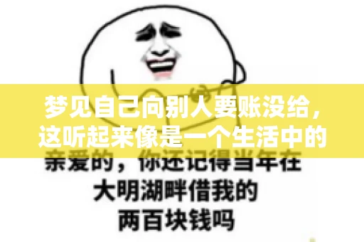 梦见自己向别人要账没给，这听起来像是一个生活中的小插曲，却可能反映出我们内心深处的某种焦虑或不安。今天，我们就来聊聊这个话题，看看它背后可能隐藏的深层含义。