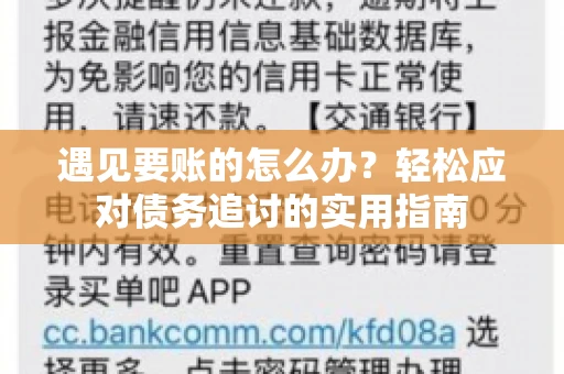 遇见要账的怎么办？轻松应对债务追讨的实用指南