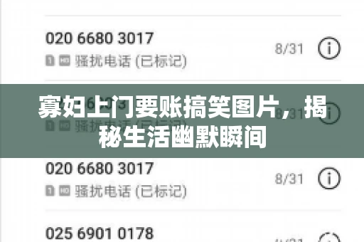 寡妇上门要账搞笑图片，揭秘生活幽默瞬间