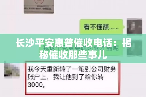 长沙平安惠普催收电话：揭秘催收那些事儿