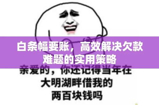 白条幅要账，高效解决欠款难题的实用策略